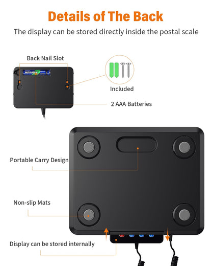 WESTHEY Shipping Scale 0.5oz-440lb High Accuracy Postal Scale, Digital Scale Weight Scale Luggage Scale for Packages Warehouse Home Small Business Pet Food Mail, Large Display Stainless Steel Panel