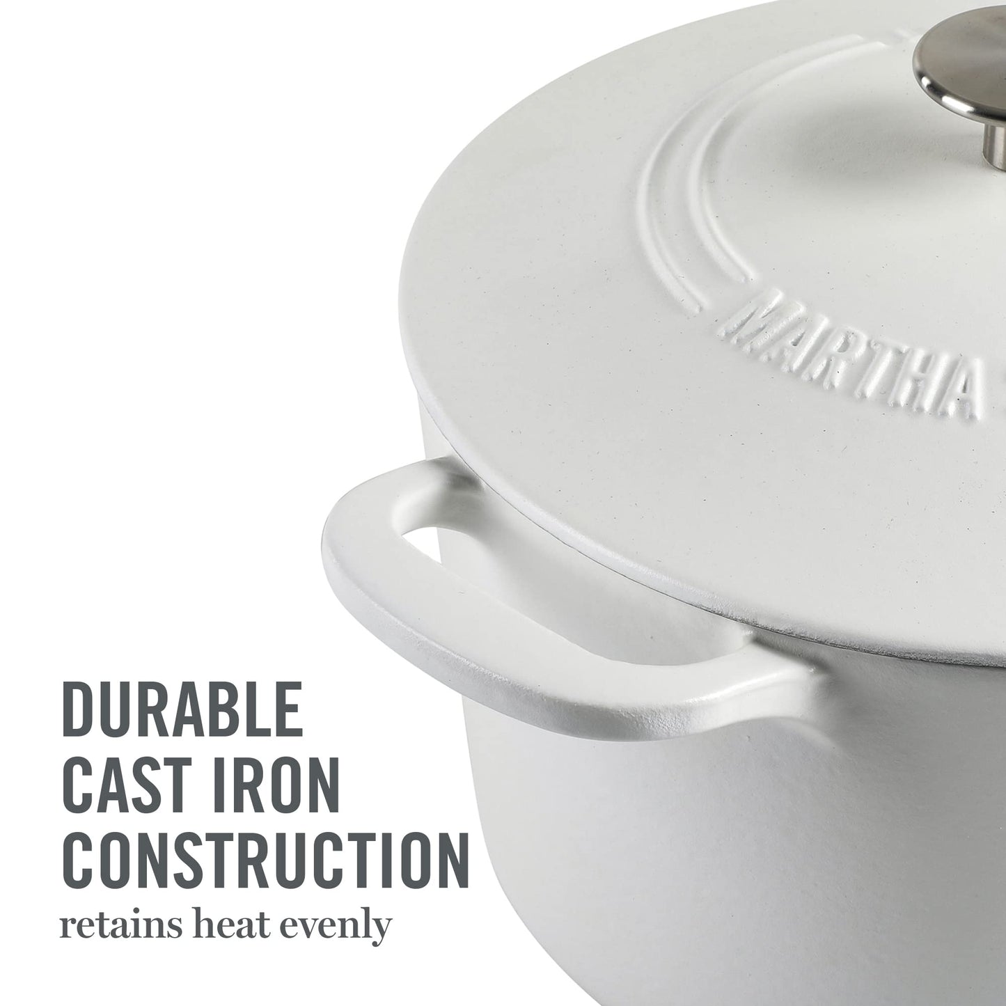 Martha Stewart 7 QT Enamel Cast Iron Dutch Oven