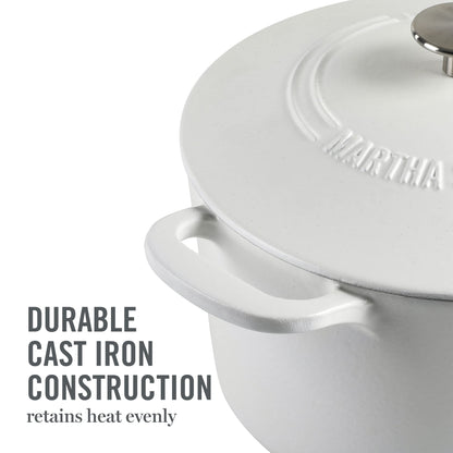 Martha Stewart 7 QT Enamel Cast Iron Dutch Oven