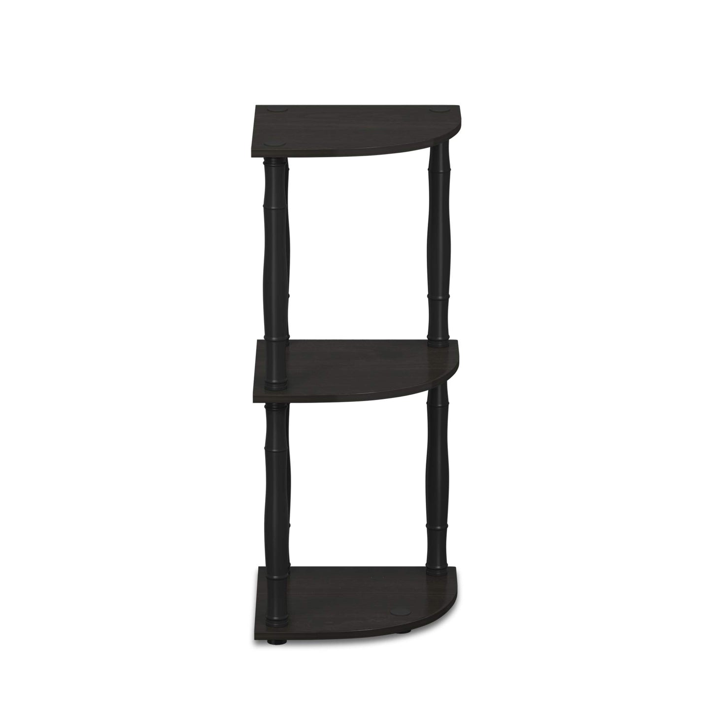 Furinno Turn-N-Tube 3-Tier Corner Display Rack Multipurpose Shelving Unit with Classic Tube, Espresso/Black