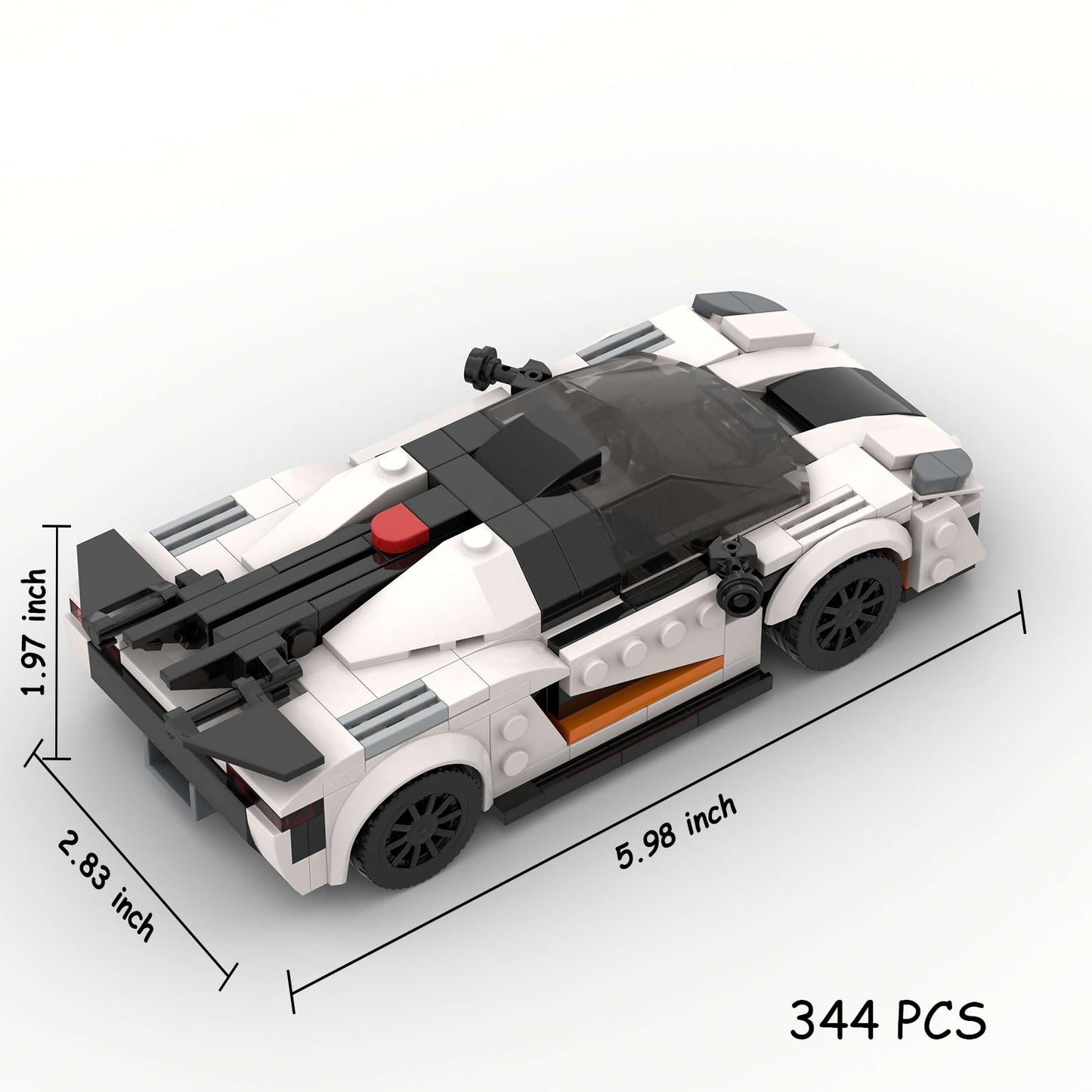 Sports Race Car MOC Building Blocks,City Vehicle Car Toy Building Sets,City Racing Cars DIY Building Bricks for Kids and Adults-344PCS