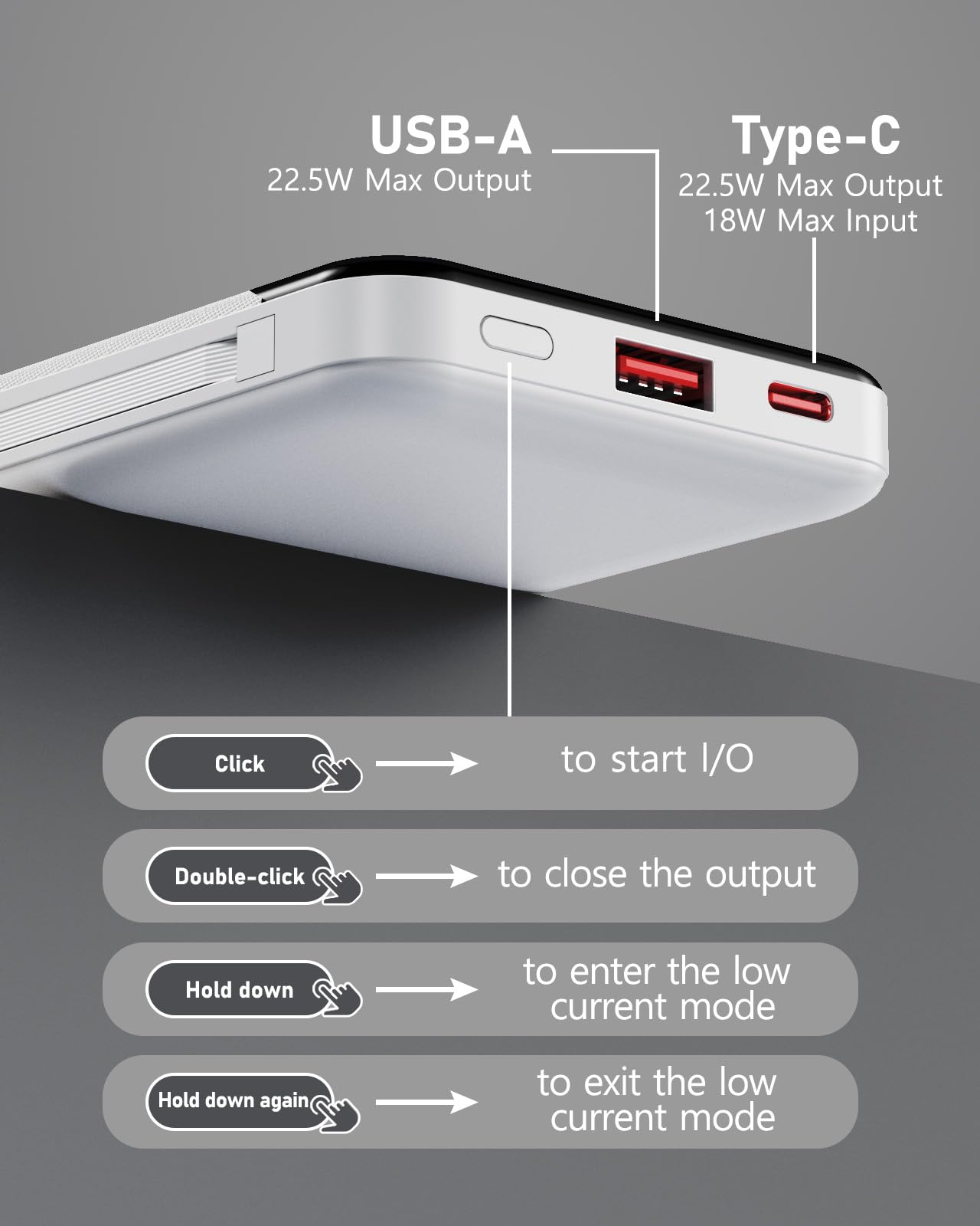10000mAh Portable Power Bank with Fast Charging