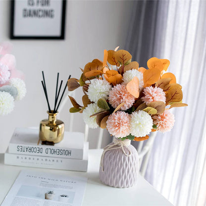 KIRIFLY Artificial Fake Flowers Eucalyptus Stems Plants Leaves Silk Arrangements Wedding Bouquets Decorations Floral Table Centerpieces for Home Kitchen(Champagne White)