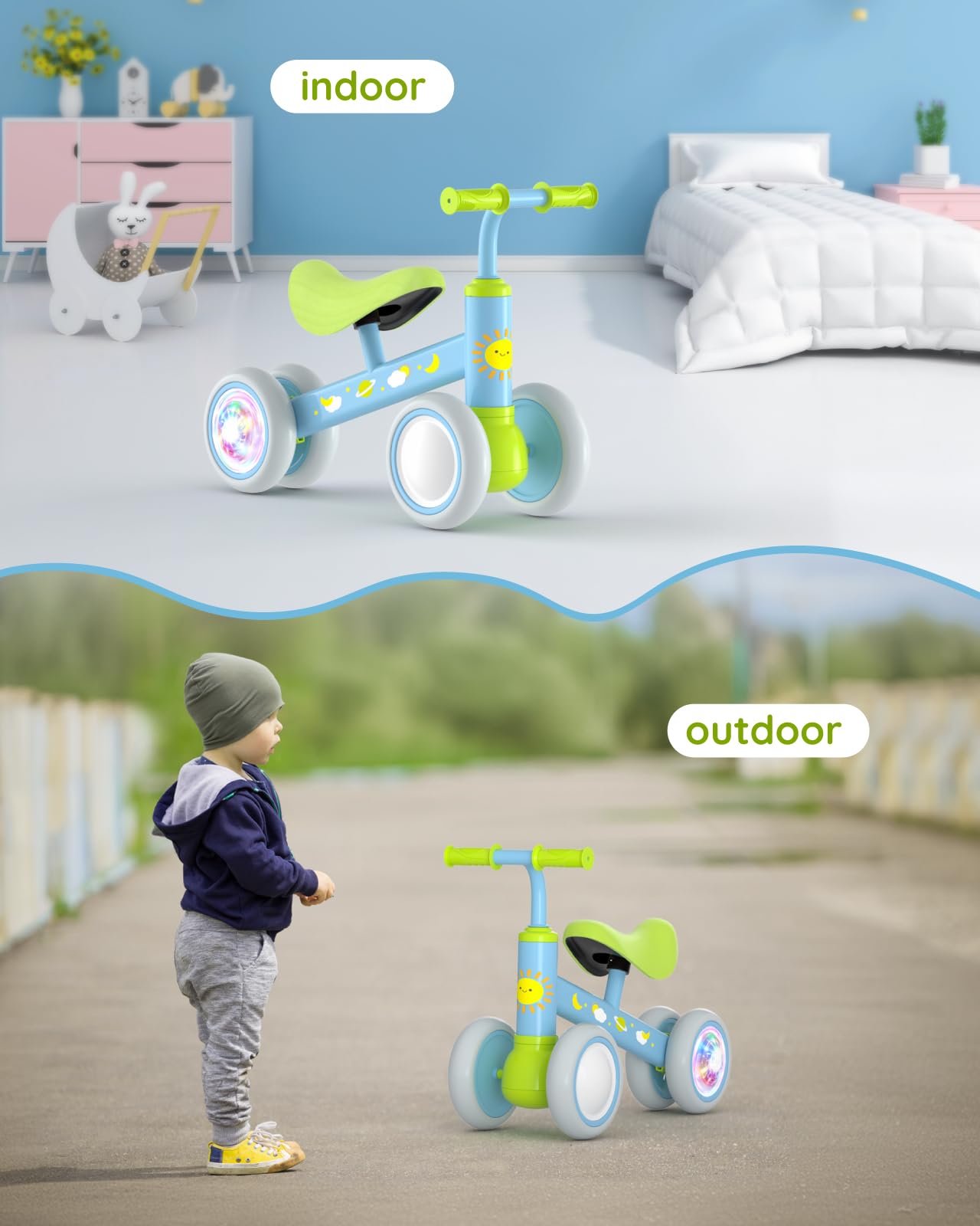 Colorful Toddler Balance Bike for 1 Year Olds