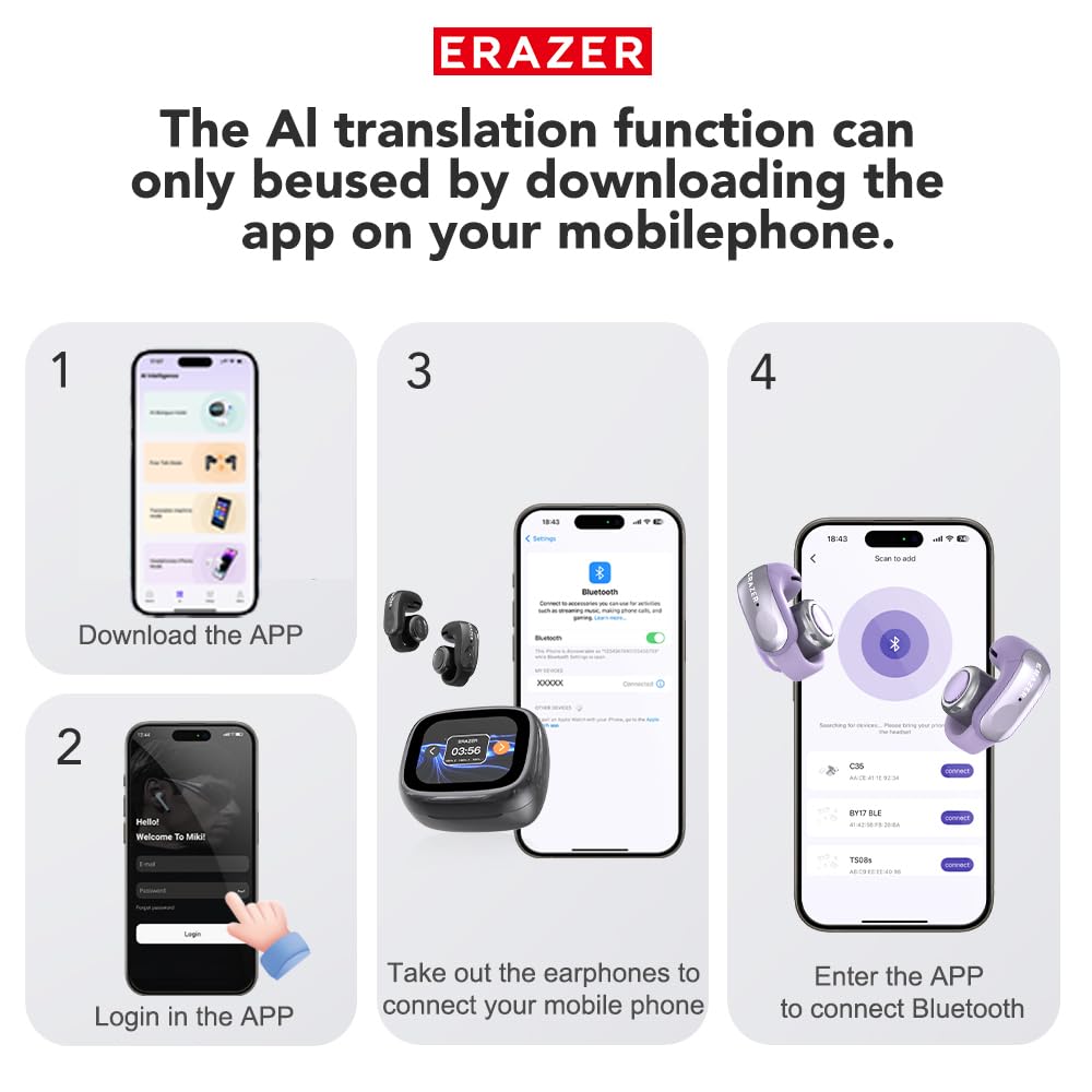 AI Translation Earbuds for 135 Languages