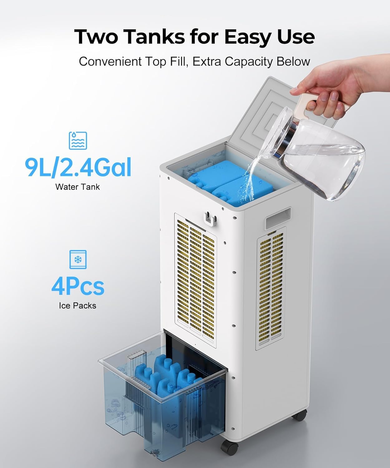Portable Air Cooler with Humidifier & Remote
