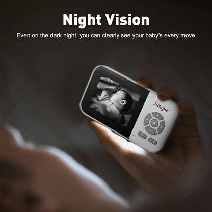 Simyke Upgrate Video Baby Monitor,WiFi Baby Camera,2.8" Display and App Control,1200ft Long Range,2 Way Talk,Auto Night Vision,Sound Alert,VOX,Temperature Sensor 5 Lullabies Feeding Remind,Home Use