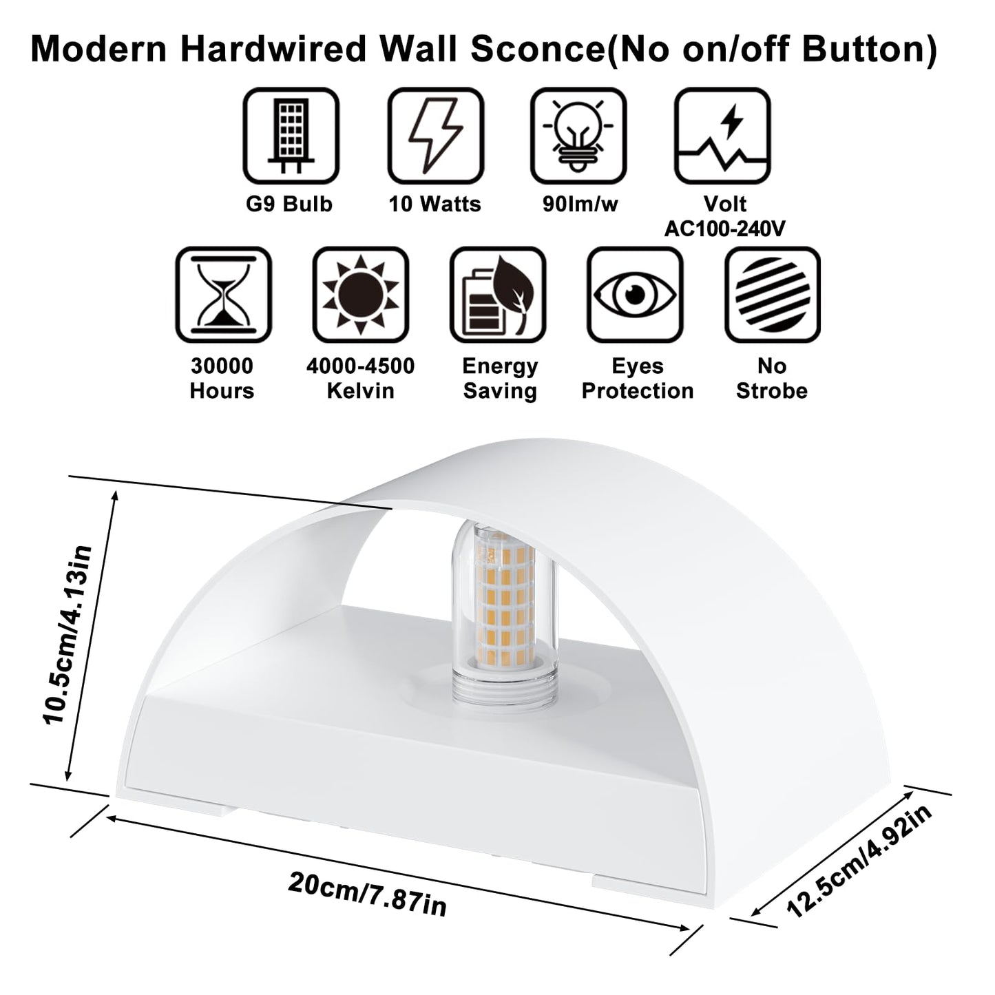 2 Pack Sobrovo LED Wall Sconces Waterproof
