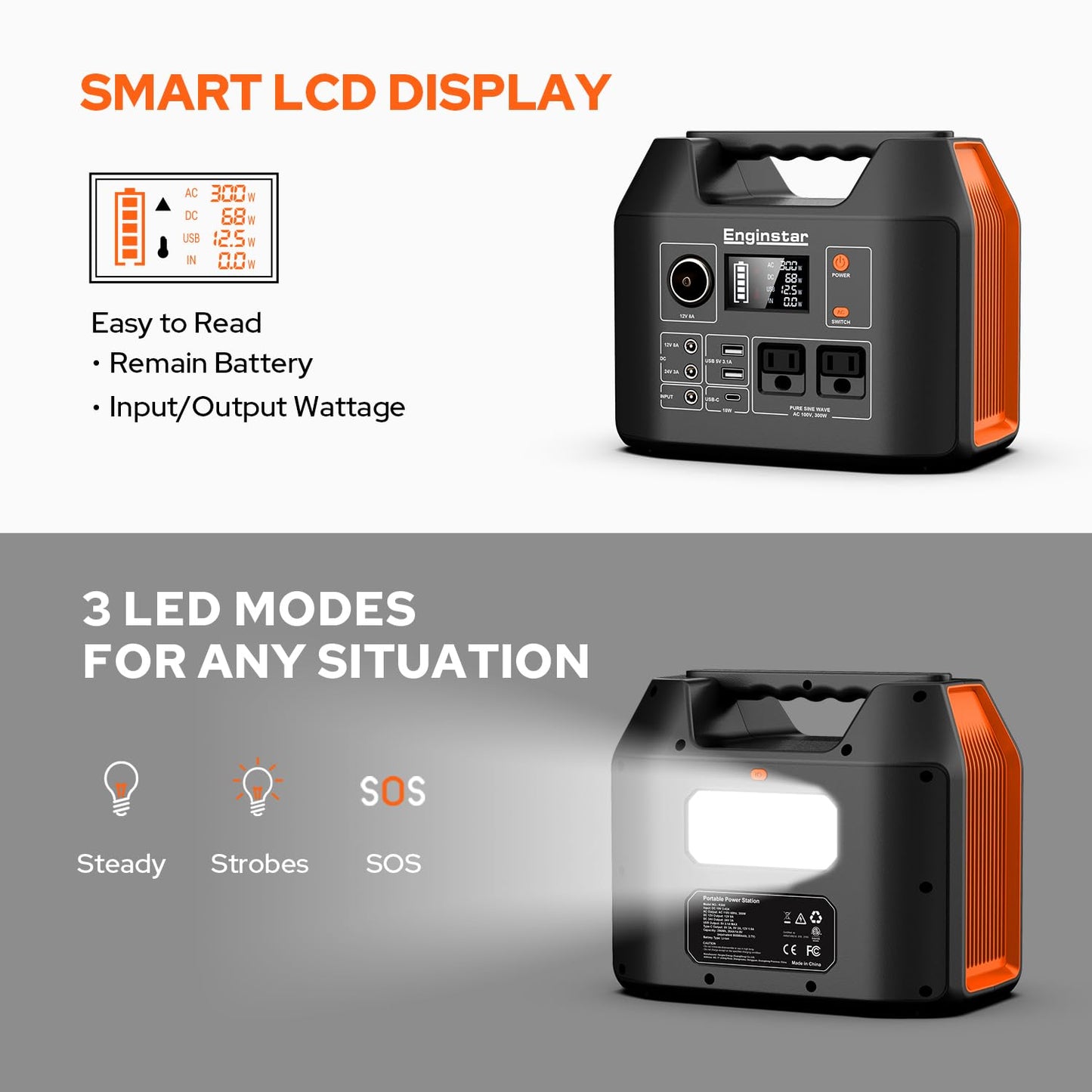 EnginStar Portable Power Station 300W for Outdoors