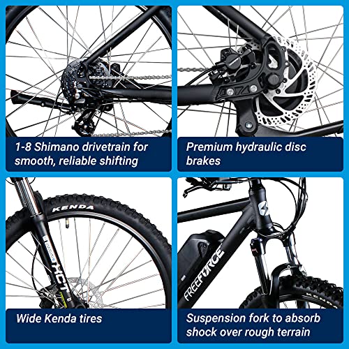 FREEFORCE Fairmount 20-in Electric Commuter Bike | Hybrid e-Bike for Adults, Thumb Throttle and Pedal Assist | for Urban City Commuting to Work or School | Matte Black
