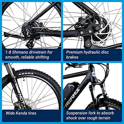 FREEFORCE Fairmount 20-in Electric Commuter Bike | Hybrid e-Bike for Adults, Thumb Throttle and Pedal Assist | for Urban City Commuting to Work or School | Matte Black