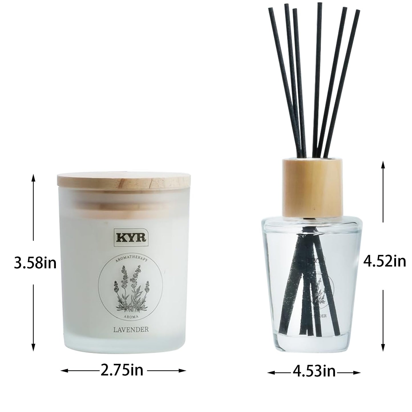 Gifts for Women - Scented Candles& Reed Diffusers for Home, Scent Fragrance Set for Bedroom Bathroom Home Décor(Lavender)
