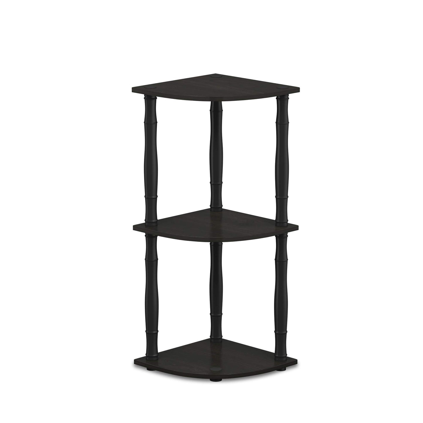 Furinno Turn-N-Tube 3-Tier Corner Display Rack Multipurpose Shelving Unit with Classic Tube, Espresso/Black