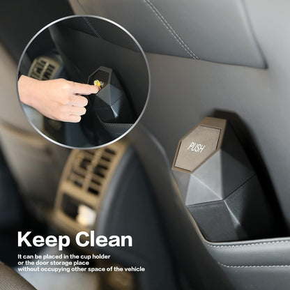 AOCISKA Car Trash Can with Lid, 2L Capacity, Plastic, 7.8 x 3 x 3 Inches, Diamond Design, Multi-Functional