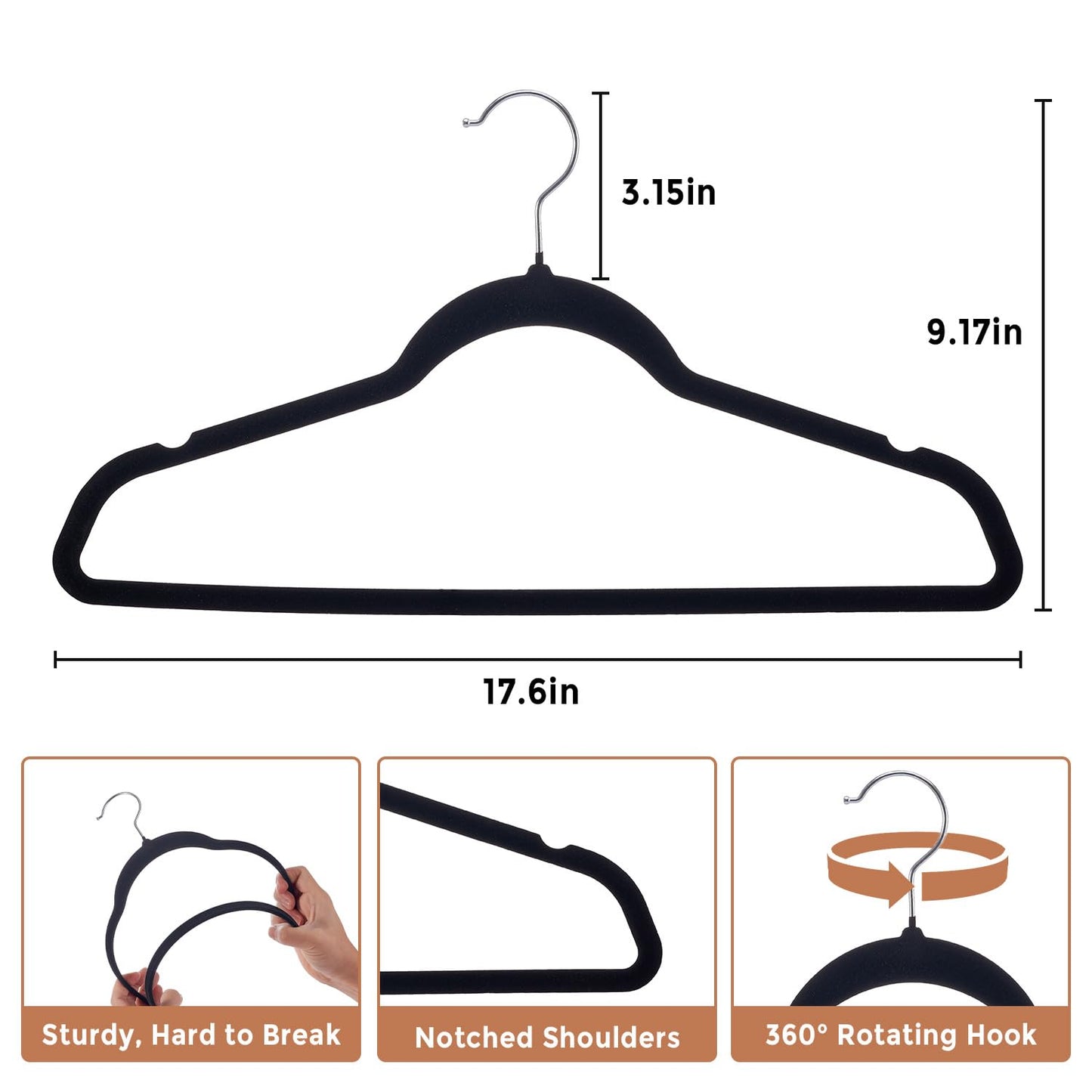 30 Pack Tonswachic Velvet Non-Slip Hangers