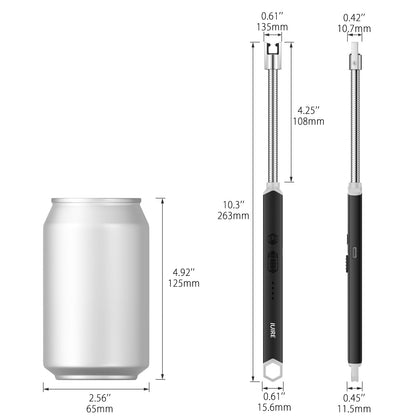 IUIRE Candle Lighter Electric Rechargeable Arc Lighter with LED Battery Display Long Flexible Neck USB C Lighter (Grey)