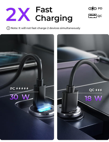 LISEN 54W Dual Port USB C Car Charger
