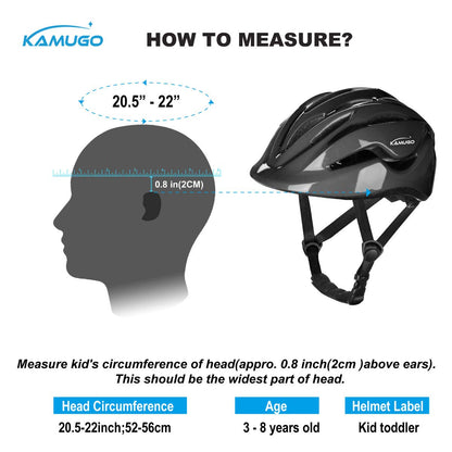 KAMUGO Kids Adjustable Bike Helmet for Ages 2-8