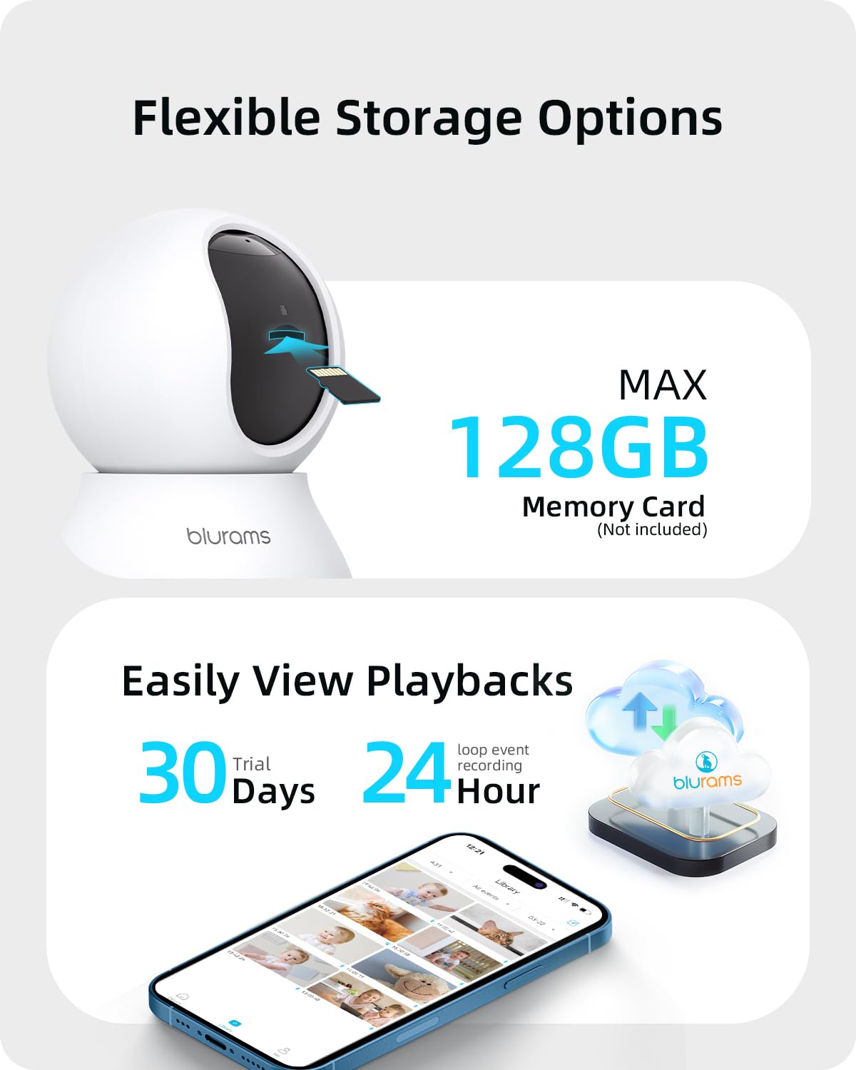 blurams 2K Indoor Security Camera with Motion Tracking