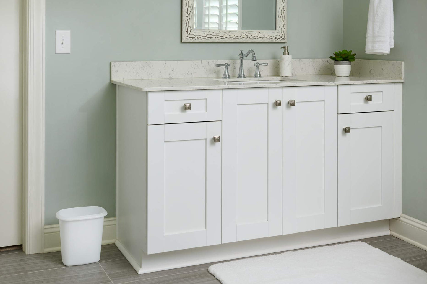Rubbermaid 1.5-Gallon Vanity Trash Can, White