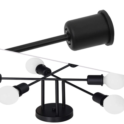 Hurrah Sputnik Light Fixture Black - 6 Lights Flush Mount Ceiling Light Fixture Industrial Chandeliers Modern for Kitchen Dining Room Living Room Bedroom Laundry E26