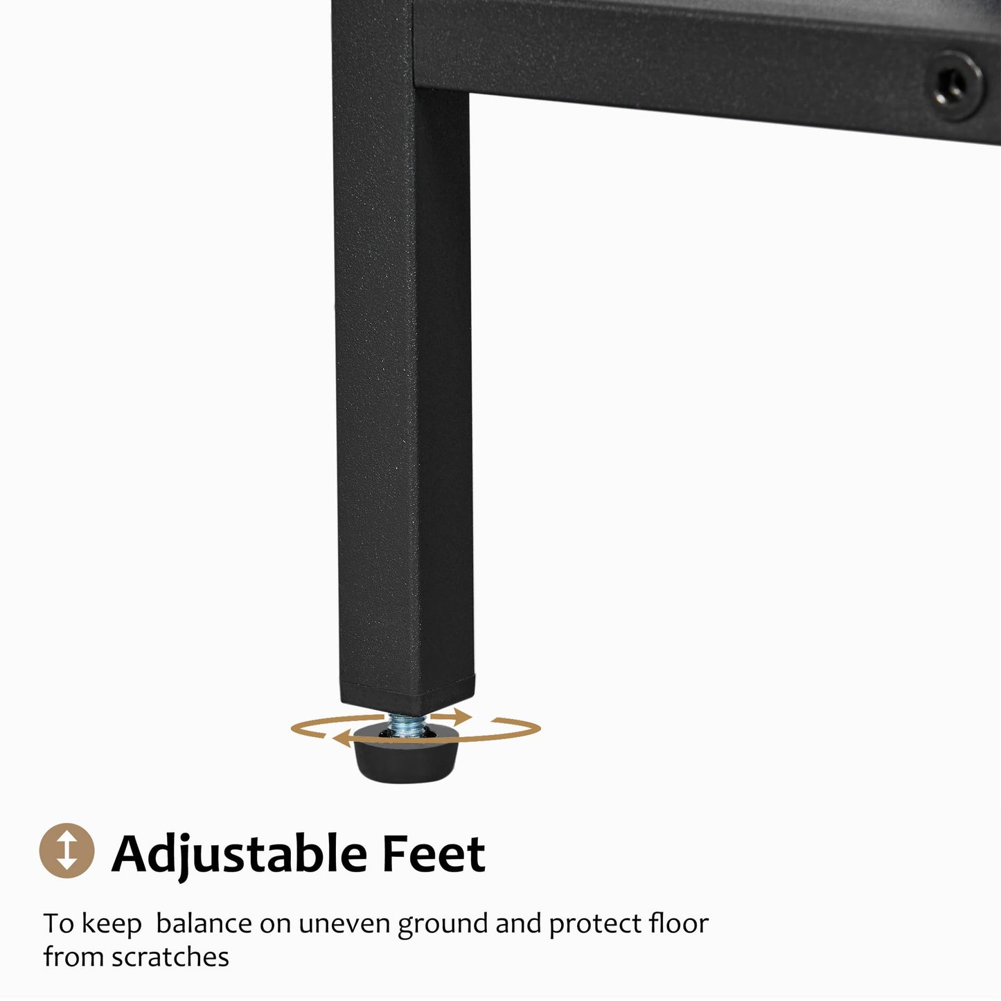 BEWISHOME Narrow Side Table with Charging Station, Narrow End Table Night Stand Bedside Table with Metal Legs, Black Nightstand for Living Room & Bedroom,Small Table Accent Table Bed Side Table KTZ03B