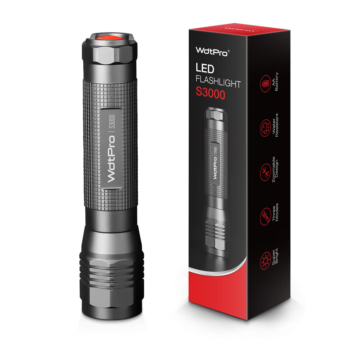 High Lumen Zoomable LED Flashlight S3000