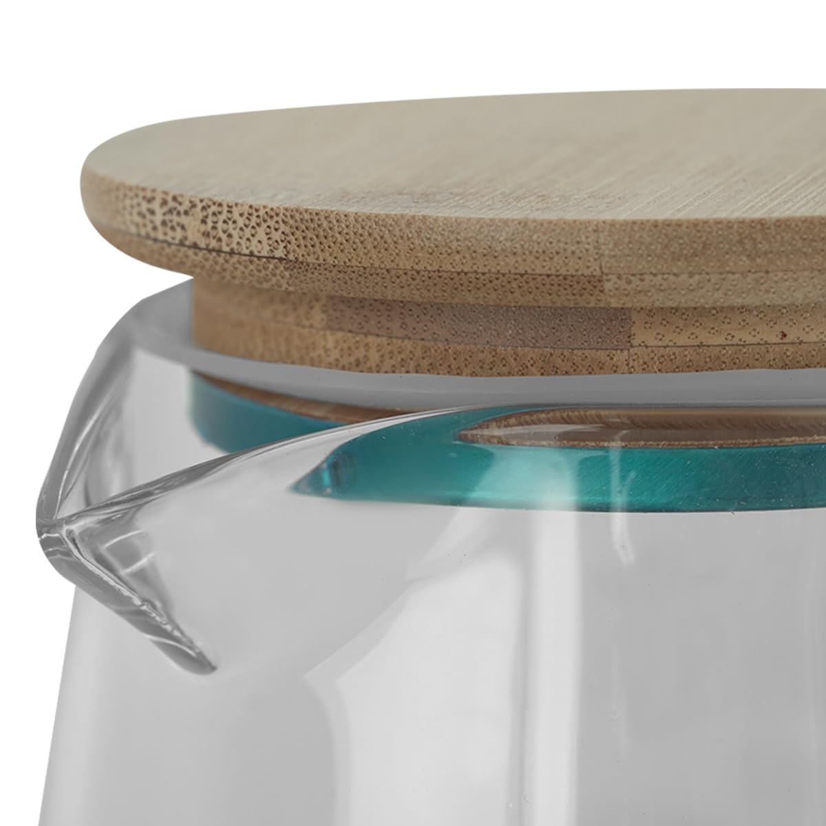 Glass Pitcher Set with Bamboo Base and Lid