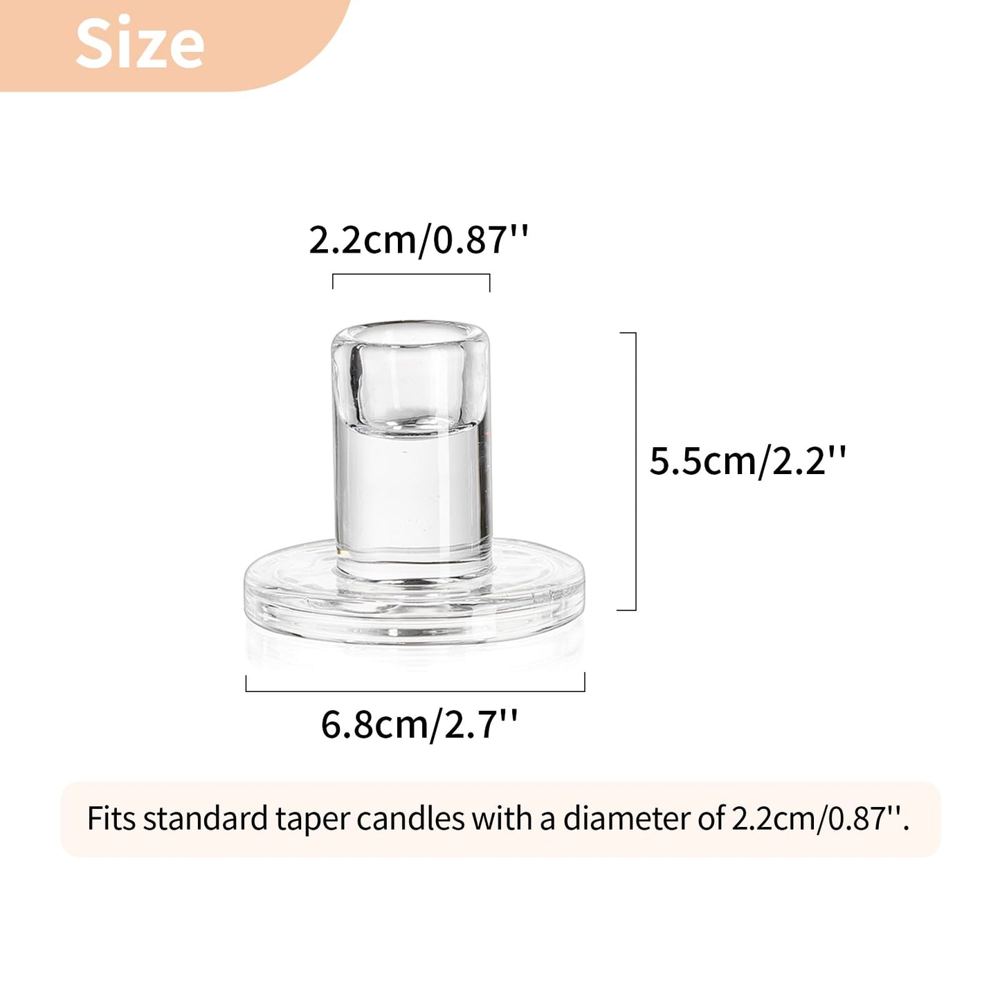 NUPTIO Set of 10 Clear Candle Holders