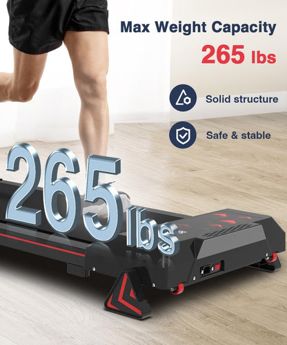 Redliro Walking Pad with Incline, Under Desk Treadmill for Home, Compact Walking Pad for Small Space, Portable Treadmill with Remote Control & Free Installation (Black)