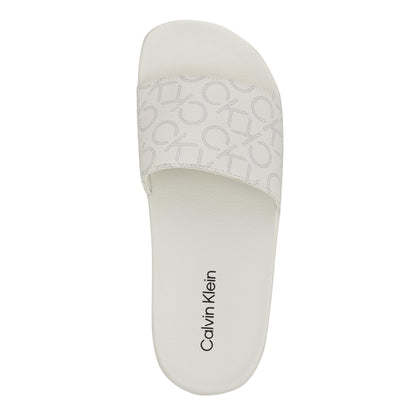 Calvin Klein Women's Athens Slide Sandal, White 140, 8