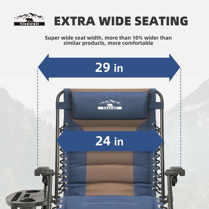 Set of 2 Oversized Reclining Lounge Chairs
