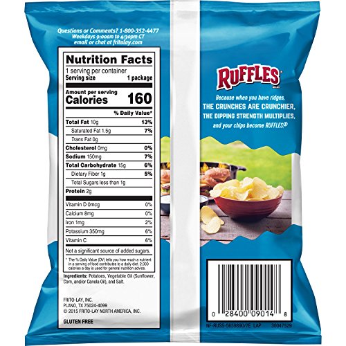 Ruffles Original Potato Chips, 40 Count Pack