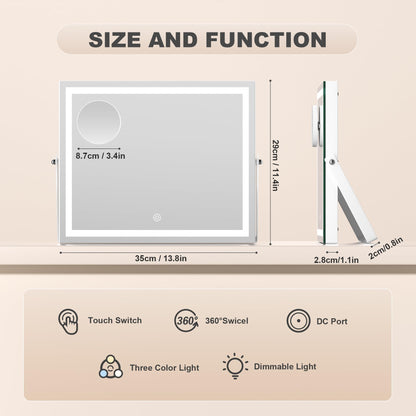 Hasipu LED Makeup Mirror with 10X Magnification