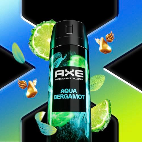 AXE Fine Fragrance Collection Premium Deodorant Body Spray for Men - Variety Pack - Blue Lavender, Aqua Bergamot, Golden Mango, & Black Vanilla - Pack of 4 72H Odor Protection, Aluminum Free, 4 oz