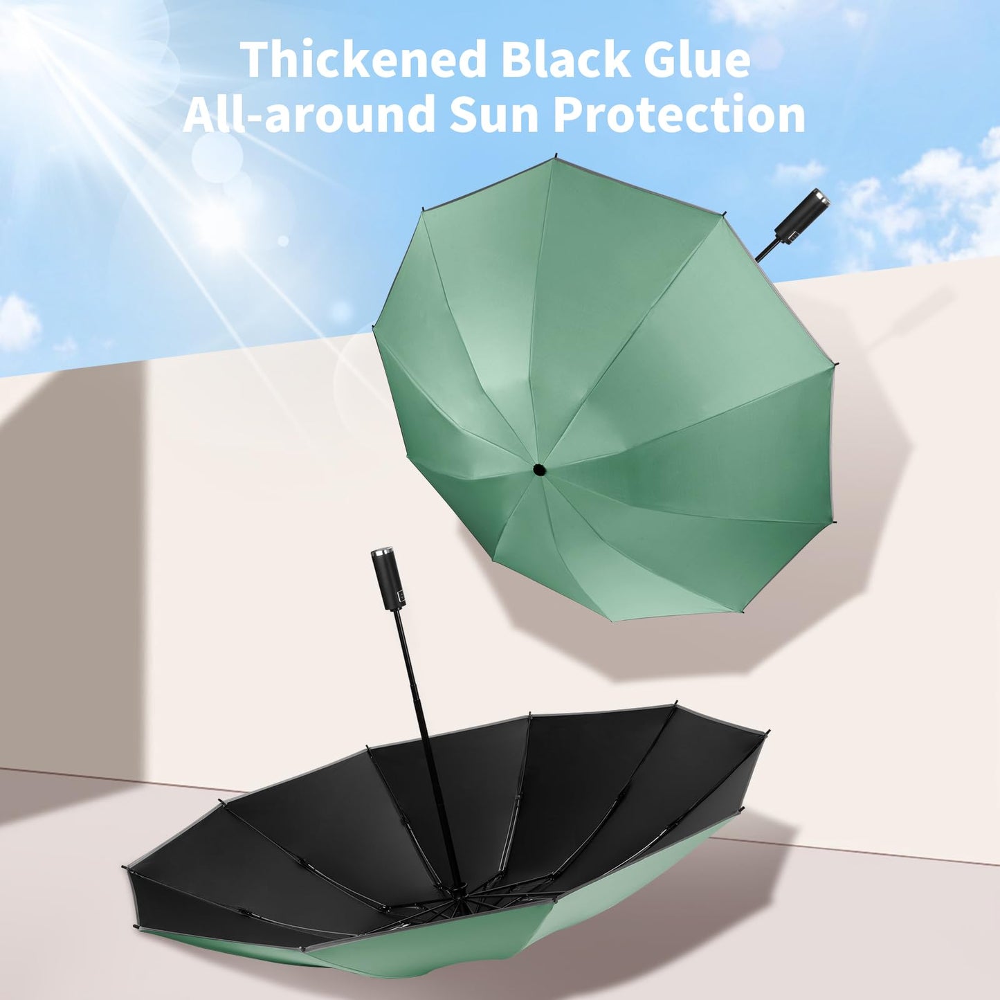 Yoobure Compact Inverted Travel Umbrella with UV Protection