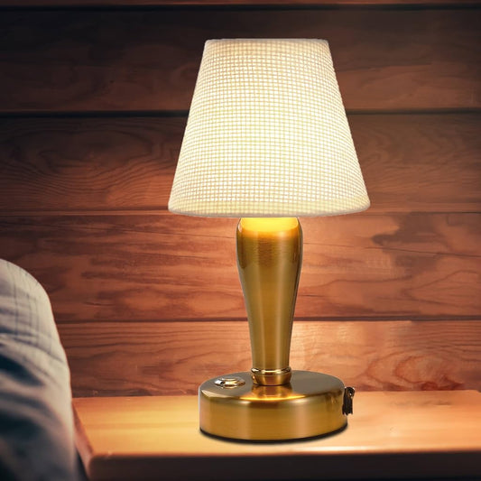 CHOPDARK 9.3inch Golden Cordless Table Lamp Night Light LED Desk Lamps Battery Powered Rechargeable Portable Bedside Lamp Restaurant Touch Sensor 3 Levels Brightness