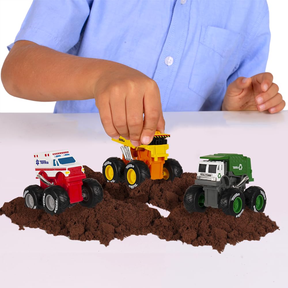 Tonka Monster Metal Movers 3-Pack Dump Truck, Garbage Truck & EMT Truck