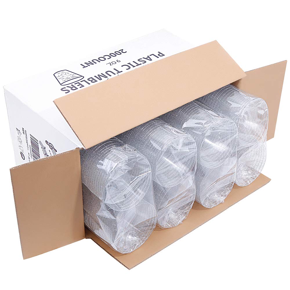 WDF 200pcs 9OZ Silver Glitter Party Cups