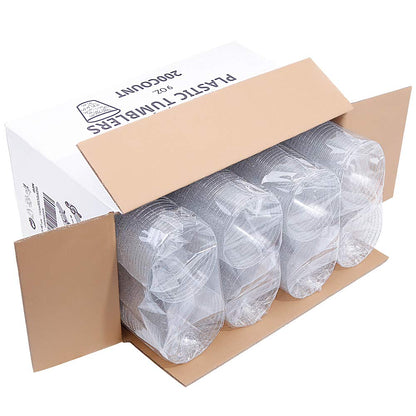 WDF 200pcs 9OZ Silver Glitter Party Cups