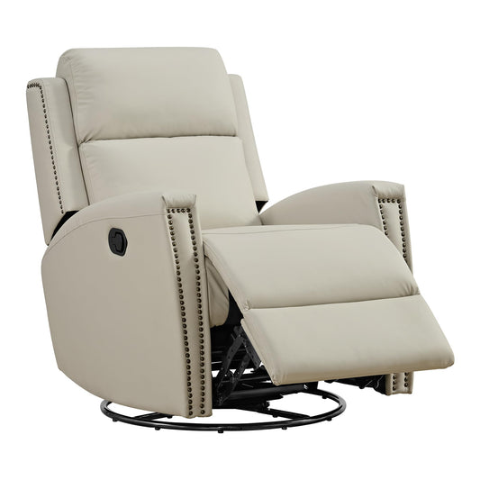 KISLOT Leather Recliner Chair with Swivel Rocker