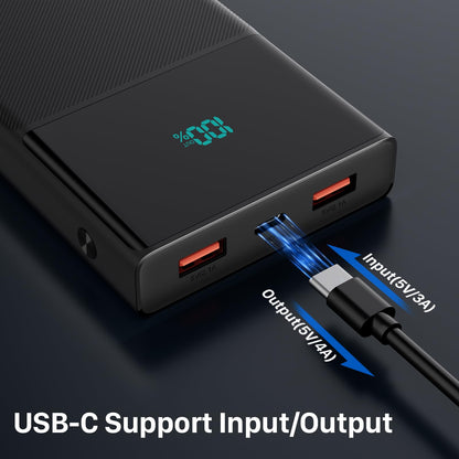 Portable 13000mAh Power Bank with Built-in Cables