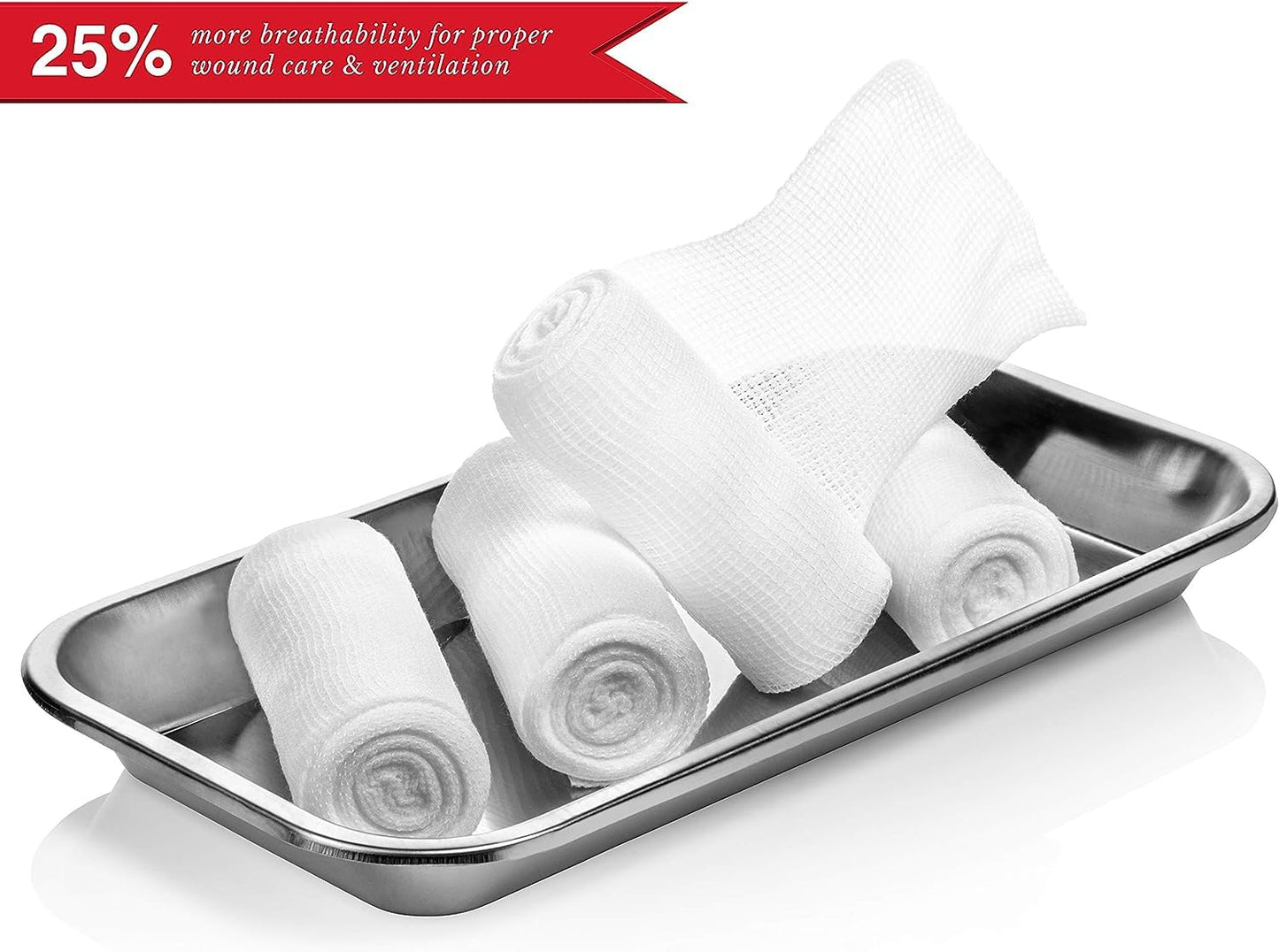 Swiss Safe 4" x 8 Yards Stretch Gauze Rolls 6-Pack