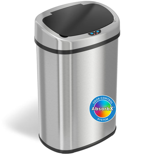 iTouchless 13 Gallon Automatic Trash Can with Filter