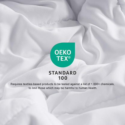 MERITLIFE Comforter Queen Size All Season Soft Down Alternative Comforter Lightweight & Breathable 2100 Series Reversible Duvet Insert with Corner Ties-Machine Washable (White Queen,88"x88")