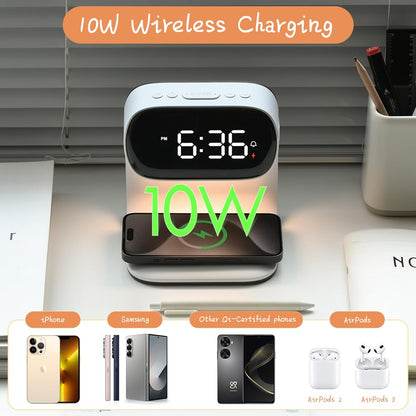 WILIT Wireless Charging Alarm Clock with Night Light