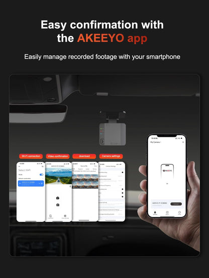 FHD 1080P AKEEYO WiFi Dash Cam with Parking Mode