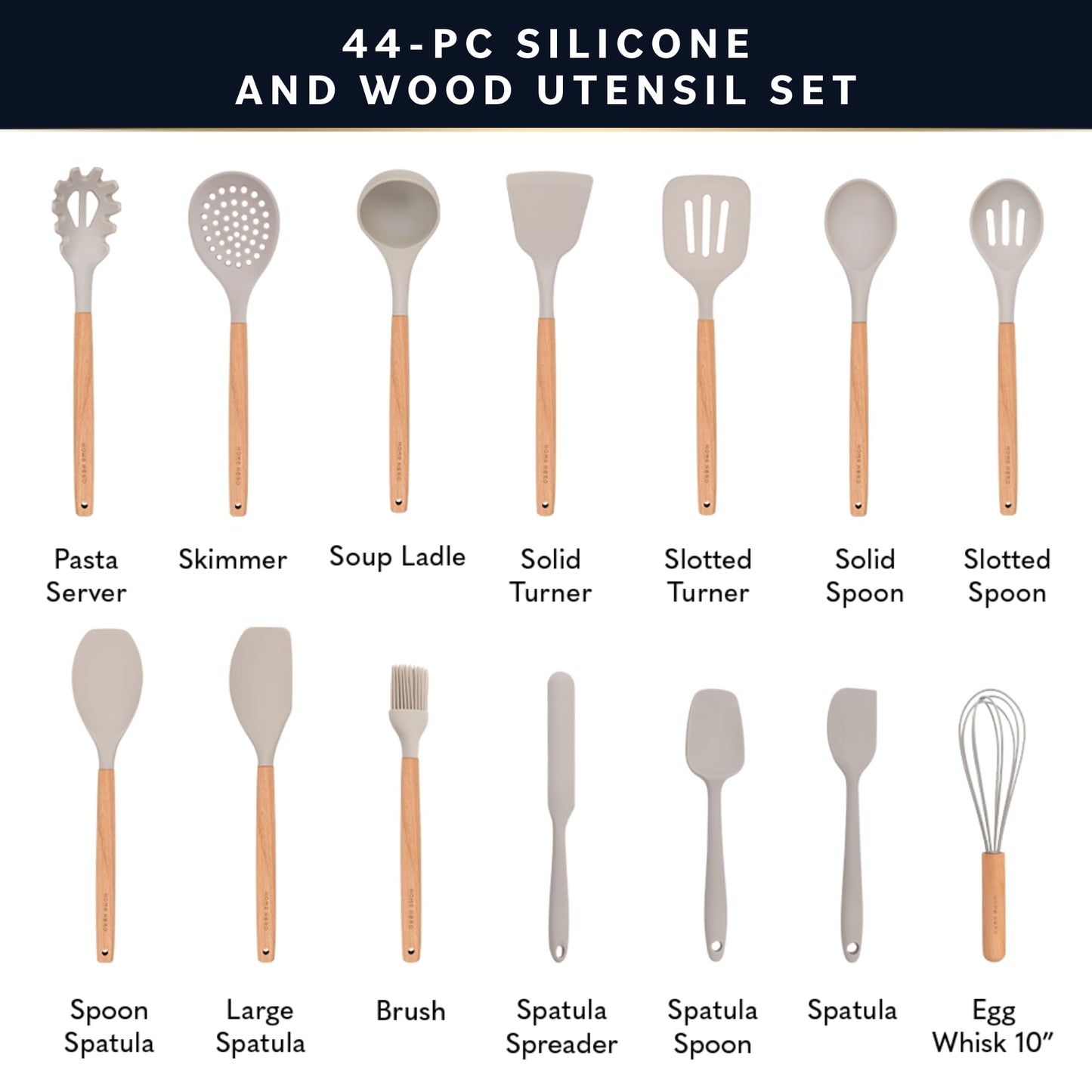 Home Hero 44-Piece Silicone Utensil Set