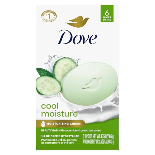 6 Bar Dove Beauty Bar Cucumber Green Tea Soap