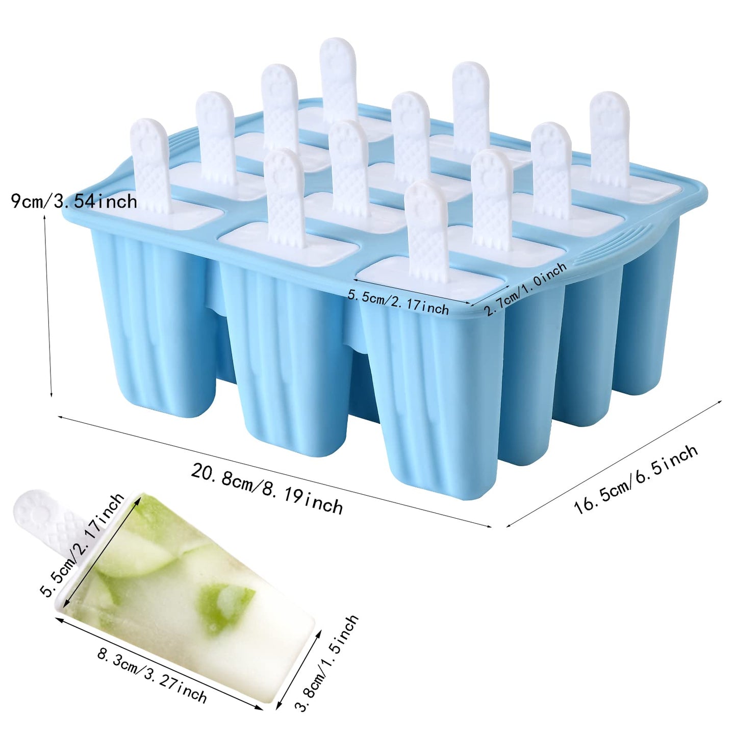 Silicone Popsicle Molds, 9 Reusable Ice Pop Makers